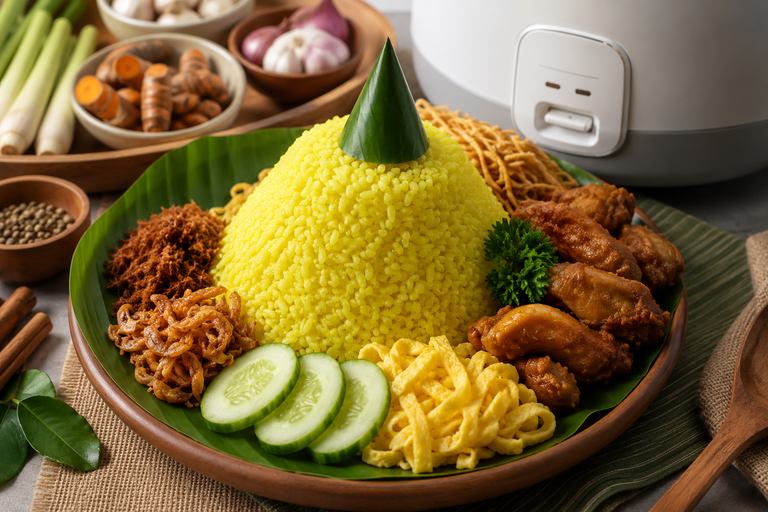 Resep Nasi Kuning Rice Cooker, Praktis, Gurih, dan Pulen untuk Menu Sehari-hari