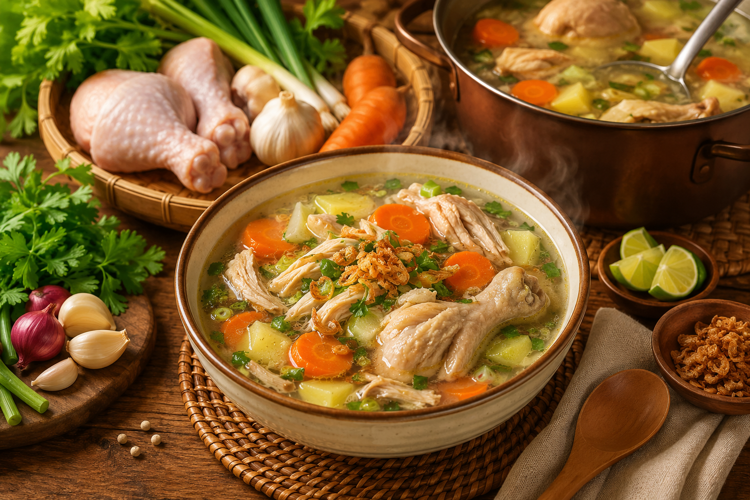 Resep Sop Ayam Pak Min yang Gurih Segar dan Mudah Dibuat di Rumah