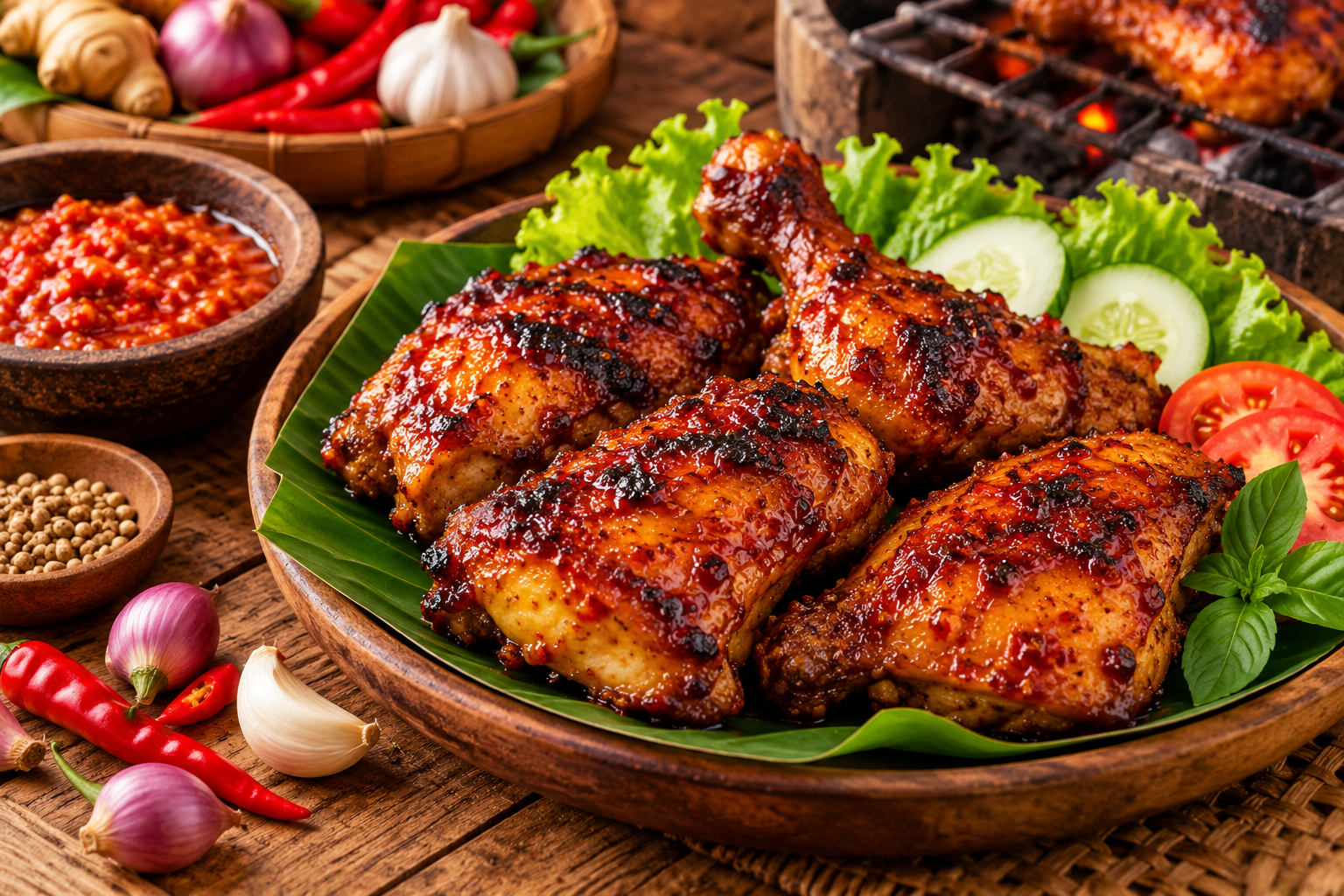 Resep Ayam Bakar Ungkep Pedas Manis Empuk dan Meresap