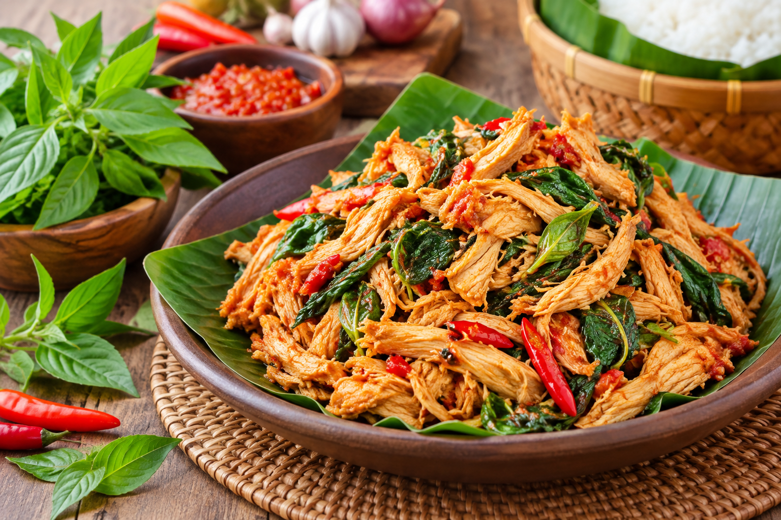 Resep Ayam Suwir Kemangi Pedas Gurih yang Wangi dan Praktis untuk Menu Makan Keluarga