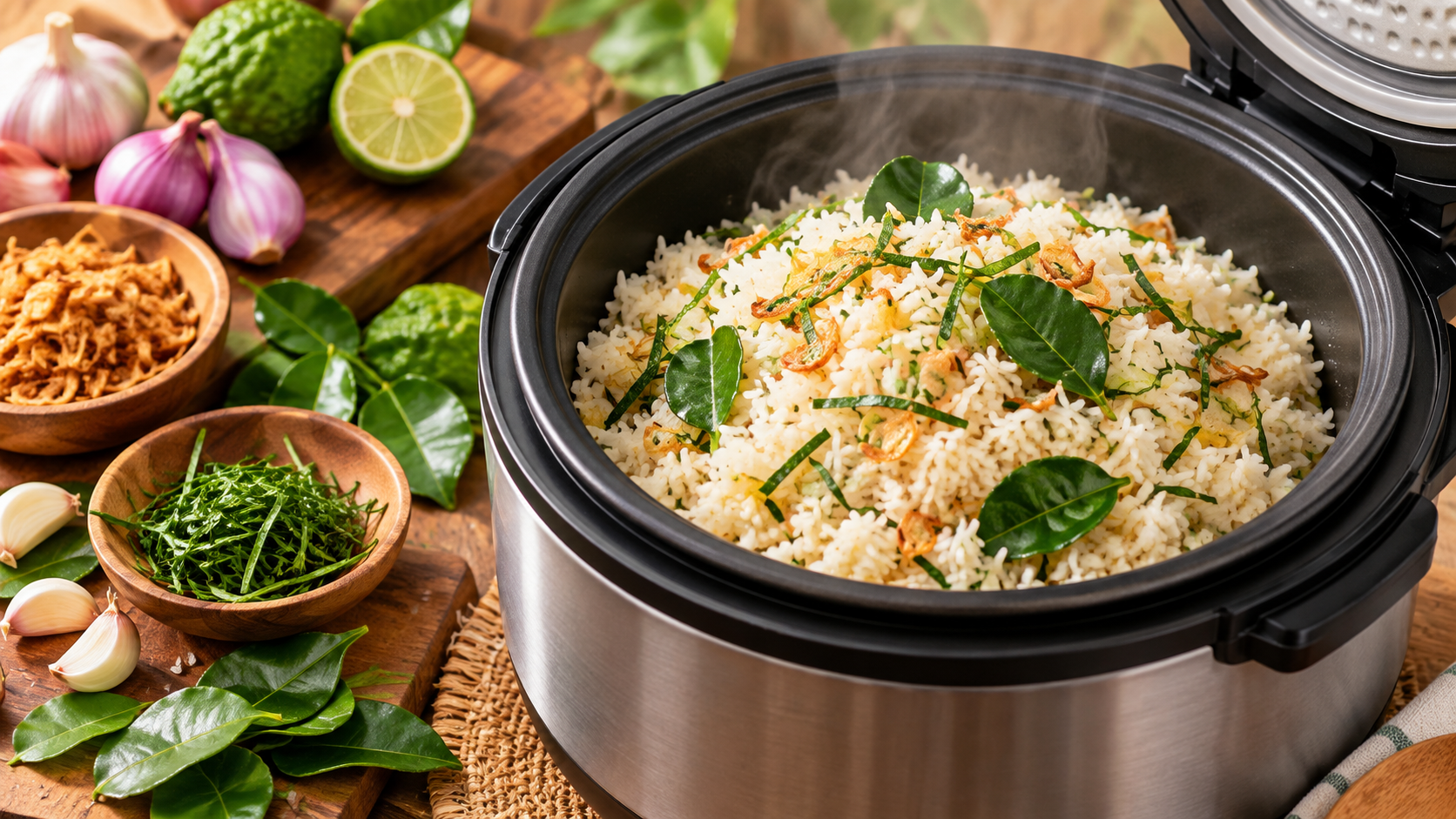 Resep Nasi Daun Jeruk Rice Cooker Gurih Harum dan Praktis
