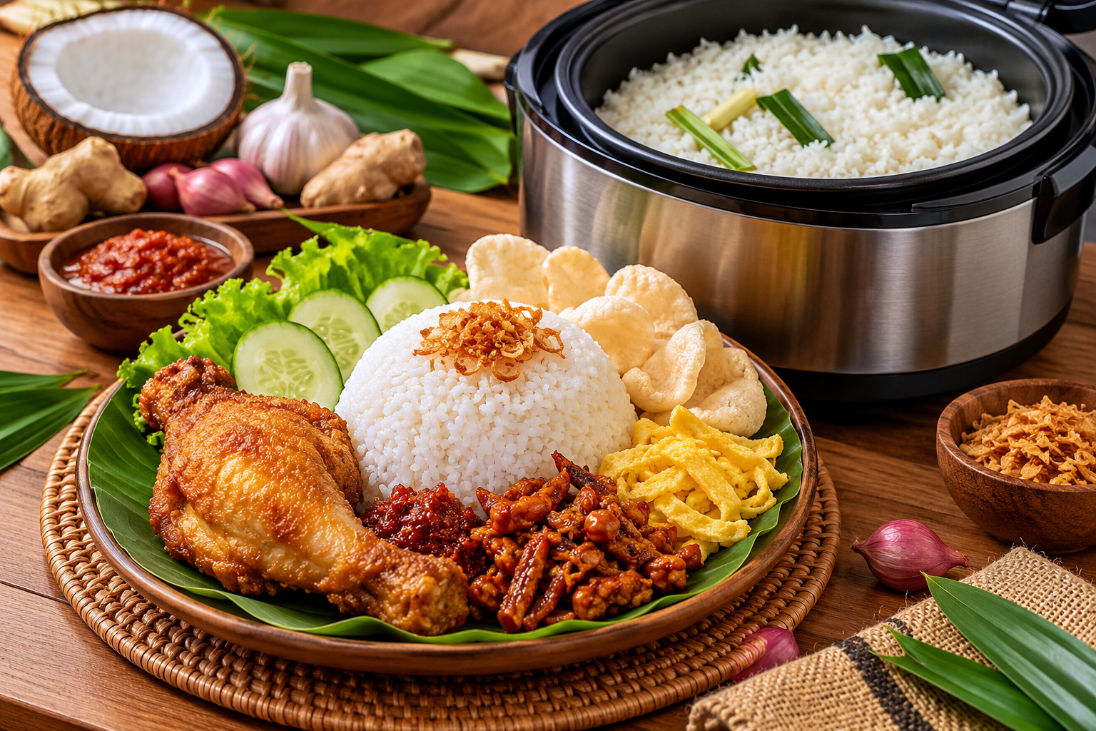 Resep Nasi Uduk Rice Cooker yang Gurih, Pulen, dan Praktis untuk Sarapan Keluarga