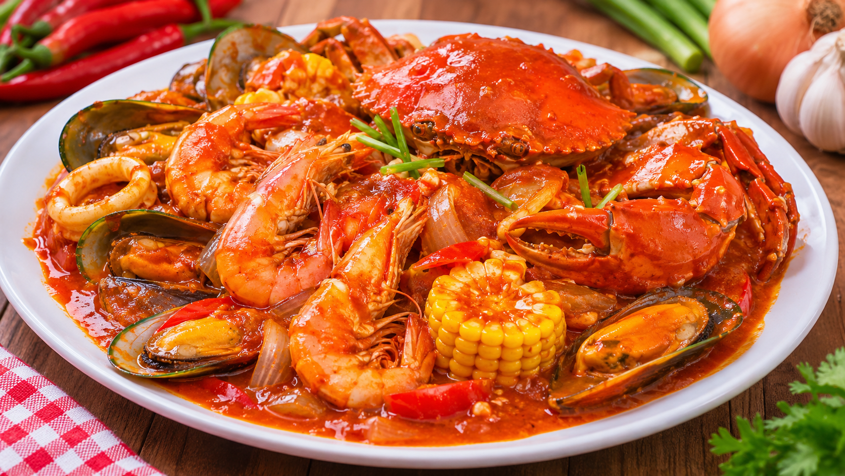 Resep Seafood Saus Padang, Pedas Gurih dengan Bumbu Meresap Sempurna